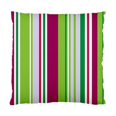 Beautiful Multi Colored Bright Stripes Pattern Wallpaper Background Standard Cushion Case (one Side) by Amaryn4rt