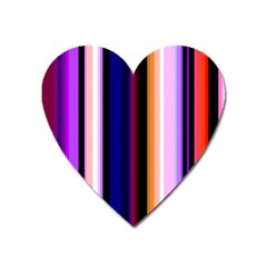 Fun Striped Background Design Pattern Heart Magnet by Amaryn4rt