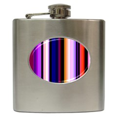 Fun Striped Background Design Pattern Hip Flask (6 Oz) by Amaryn4rt