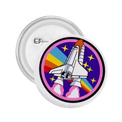 Badge Patch Pink Rainbow Rocket 2 25  Buttons by Amaryn4rt