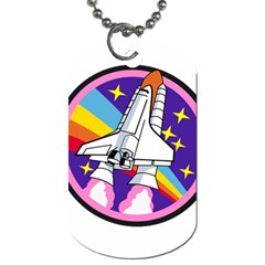 Badge Patch Pink Rainbow Rocket Dog Tag (one Side) by Amaryn4rt