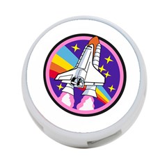 Badge Patch Pink Rainbow Rocket 4-port Usb Hub (two Sides) 