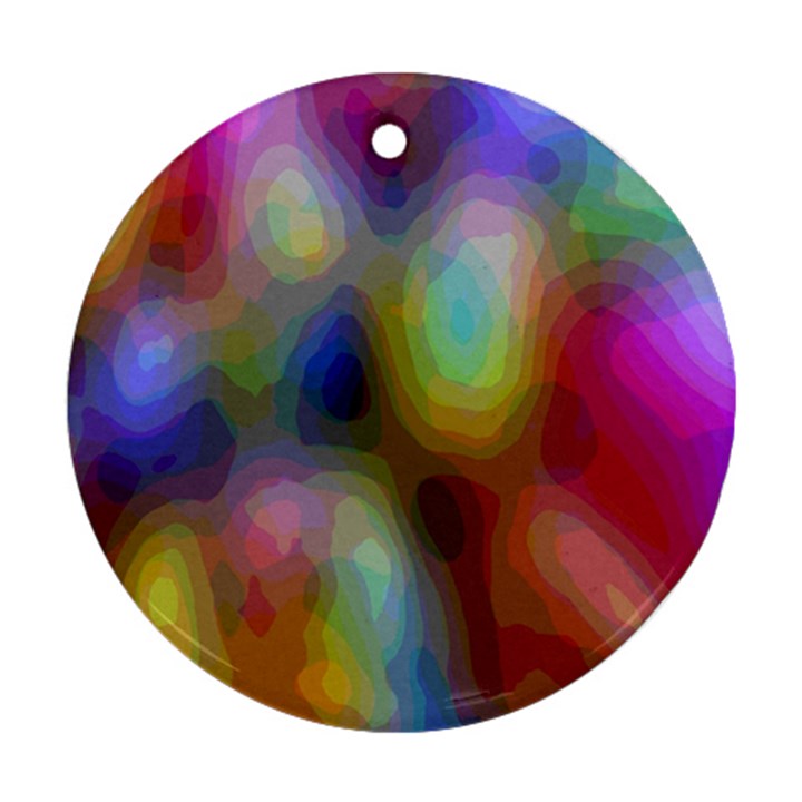 A Mix Of Colors In An Abstract Blend For A Background Round Ornament (Two Sides)