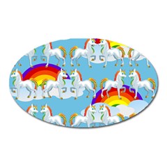 Rainbow pony  Oval Magnet