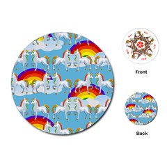 Rainbow pony  Playing Cards (Round) 