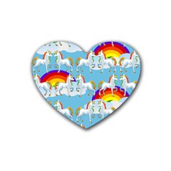 Rainbow pony  Rubber Coaster (Heart) 