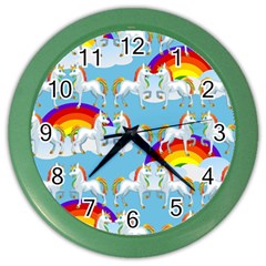 Rainbow pony  Color Wall Clocks