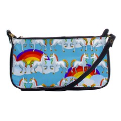 Rainbow Pony  Shoulder Clutch Bags by Valentinaart