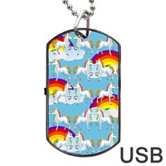 Rainbow pony  Dog Tag USB Flash (Two Sides)