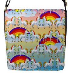 Rainbow Pony  Flap Messenger Bag (s) by Valentinaart