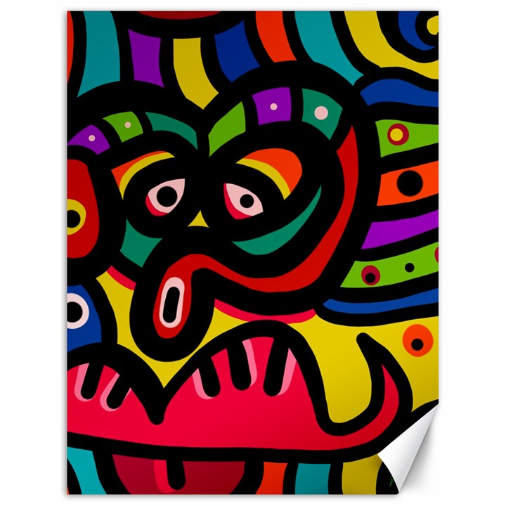 A Seamless Crazy Face Doodle Pattern Canvas 18  x 24  