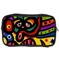 A Seamless Crazy Face Doodle Pattern Toiletries Bags 2-side by Amaryn4rt