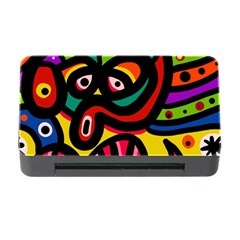 A Seamless Crazy Face Doodle Pattern Memory Card Reader with CF