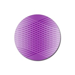 Abstract Lines Background Rubber Round Coaster (4 pack) 