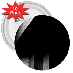 Wall White Black Abstract 3  Buttons (10 Pack)  by Amaryn4rt