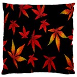 Colorful Autumn Leaves On Black Background Standard Flano Cushion Case (One Side) Front