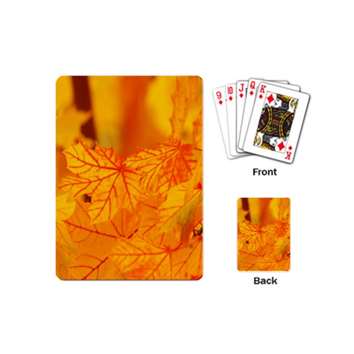 Bright Yellow Autumn Leaves Playing Cards (Mini) 