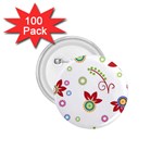 Colorful Floral Wallpaper Background Pattern 1.75  Buttons (100 pack)  Front