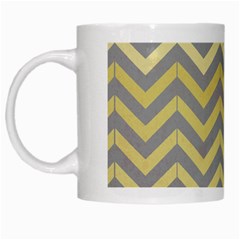 Abstract Vintage Lines White Mugs