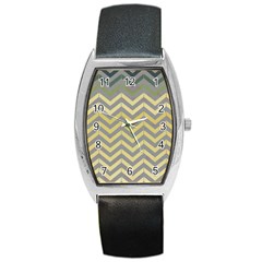 Abstract Vintage Lines Barrel Style Metal Watch
