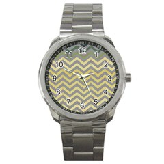 Abstract Vintage Lines Sport Metal Watch