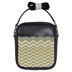 Abstract Vintage Lines Girls Sling Bags