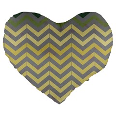 Abstract Vintage Lines Large 19  Premium Heart Shape Cushions