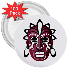 Mask 3  Buttons (100 Pack)  by Valentinaart