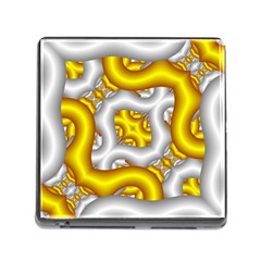 Fractal Background With Golden And Silver Pipes Memory Card Reader (square) by Amaryn4rt