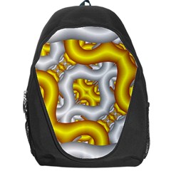 Fractal Background With Golden And Silver Pipes Backpack Bag by Amaryn4rt