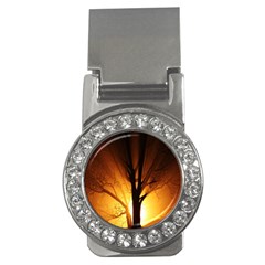 Rays Of Light Tree In Fog At Night Money Clips (CZ) 