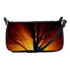 Rays Of Light Tree In Fog At Night Shoulder Clutch Bags
