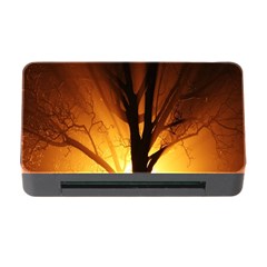 Rays Of Light Tree In Fog At Night Memory Card Reader with CF