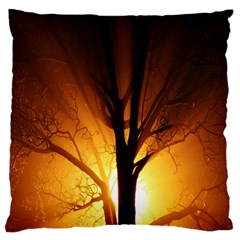 Rays Of Light Tree In Fog At Night Standard Flano Cushion Case (One Side)