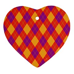 Plaid Pattern Heart Ornament (two Sides) by Valentinaart