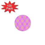 Plaid pattern 1  Mini Buttons (100 pack)  Front