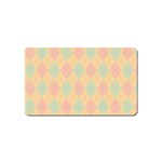 Plaid pattern Magnet (Name Card) Front