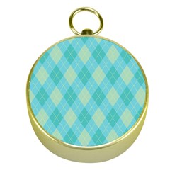 Plaid Pattern Gold Compasses