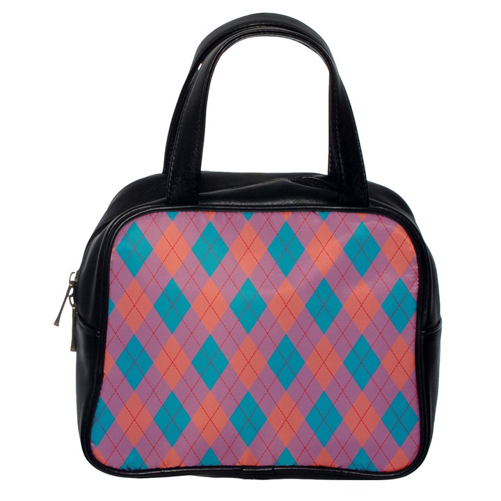Plaid pattern Classic Handbags (One Side)