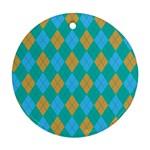 Plaid pattern Ornament (Round) Front