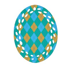 Plaid Pattern Ornament (oval Filigree) by Valentinaart