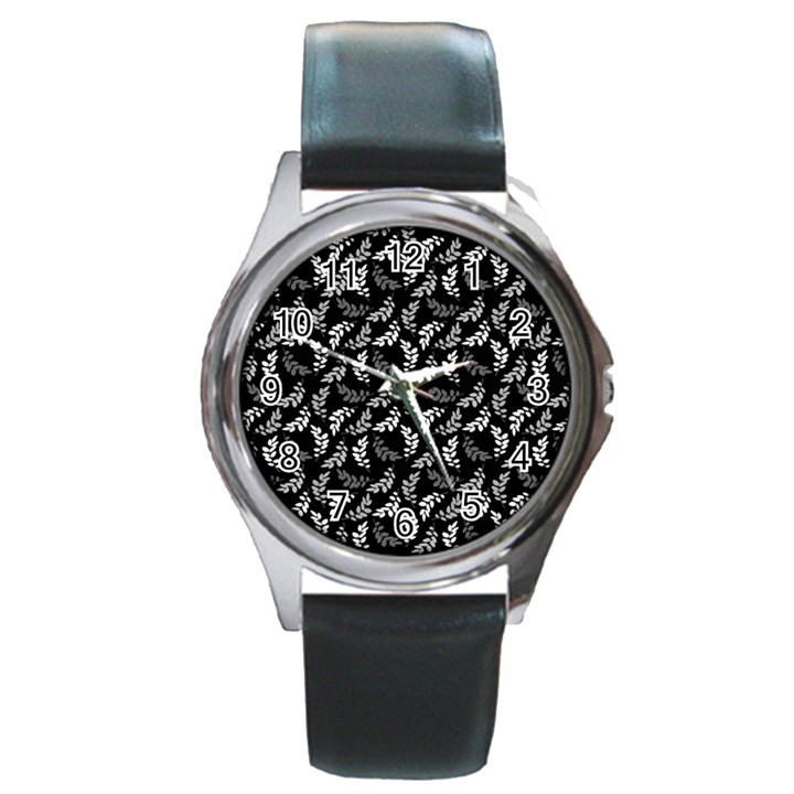 Pattern Round Metal Watch