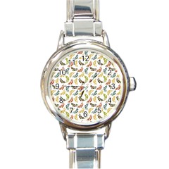 Pattern Round Italian Charm Watch