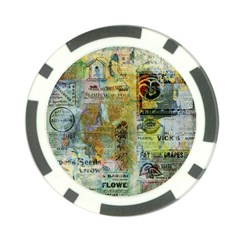 Old Newspaper And Gold Acryl Painting Collage Poker Chip Card Guard (10 Pack) by EDDArt