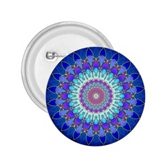 Power Flower Mandala   Blue Cyan Violet 2 25  Buttons by EDDArt