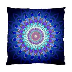 Power Flower Mandala   Blue Cyan Violet Standard Cushion Case (one Side) by EDDArt