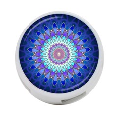 Power Flower Mandala   Blue Cyan Violet 4-port Usb Hub (one Side) by EDDArt