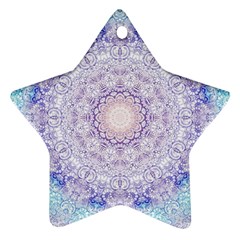 India Mehndi Style Mandala   Cyan Lilac Ornament (star) by EDDArt