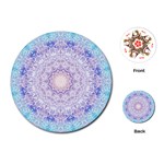 India Mehndi Style Mandala   Cyan Lilac Playing Cards (Round)  Front