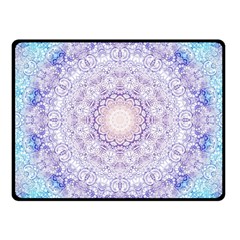 India Mehndi Style Mandala   Cyan Lilac Fleece Blanket (small) by EDDArt